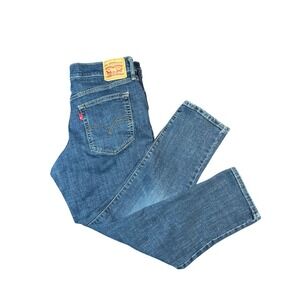 Levis Boyfriend Jeans Womens 31 Medium Wash Blue Denim Straight Leg Mid Rise